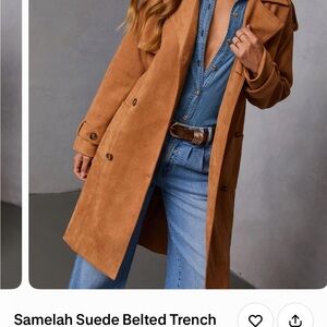 Vici Samelah Suede Belted Trench Coat